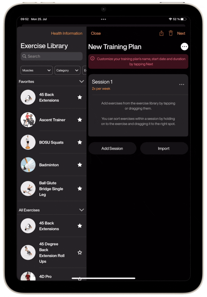 EGYM Trainer App Product Updates